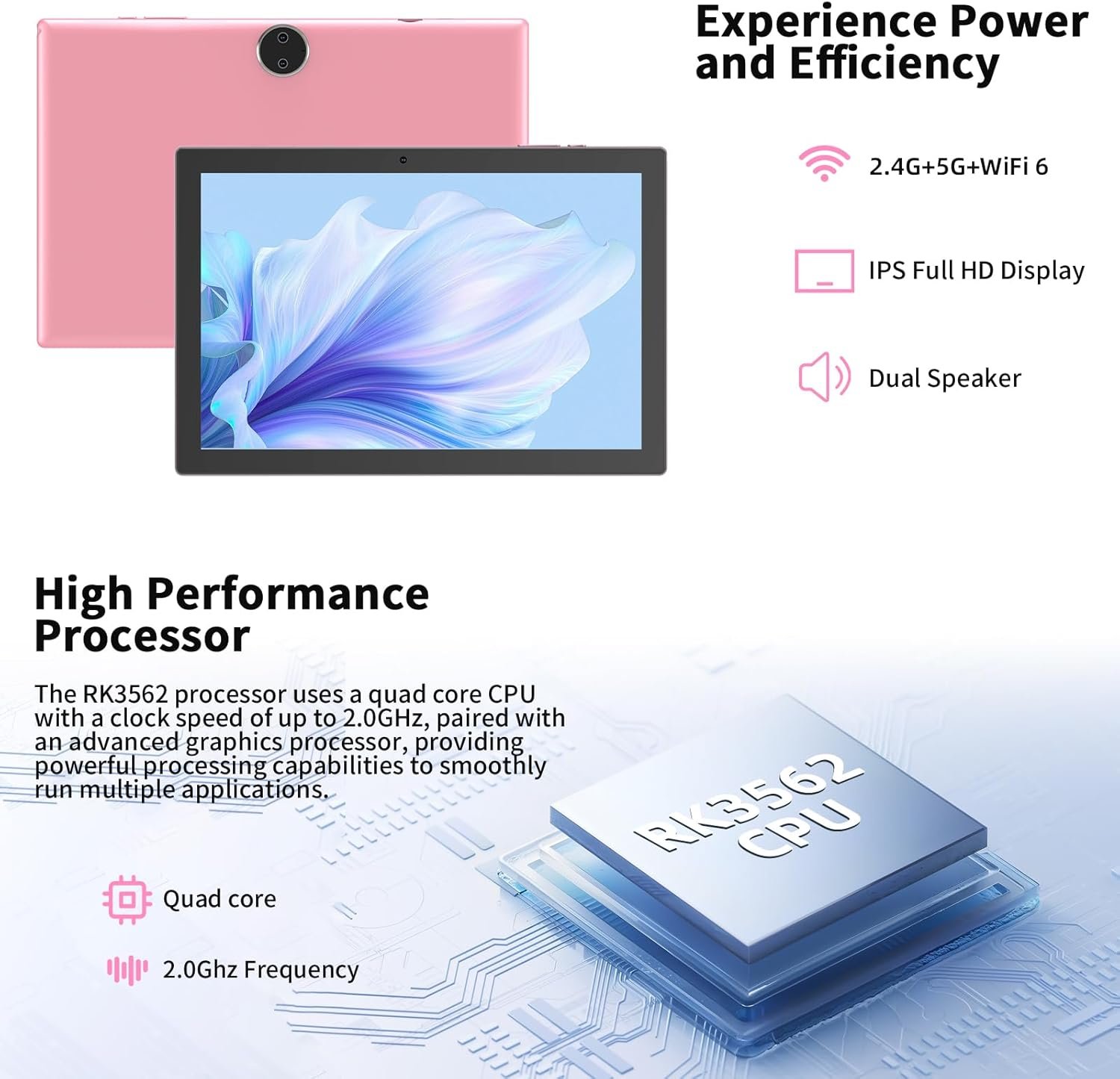 PRITOM tableta de 10,1" con Android 16 – 16 GB de RAM y 64 GB de almacenaje, funda con teclado incluida, batería de 6000 mAh, doble configuración de cámaras, ideal para estudio y tareas diarias - Image 3
